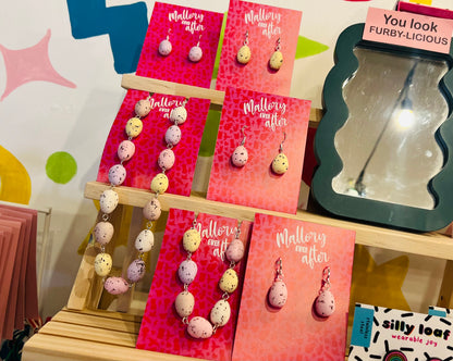 Handmade Mini Egg earrings - choose your colour!