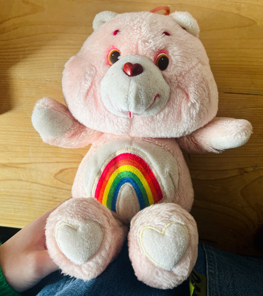 Vintage 1980s Cheer Bear Care Bear 13” plush