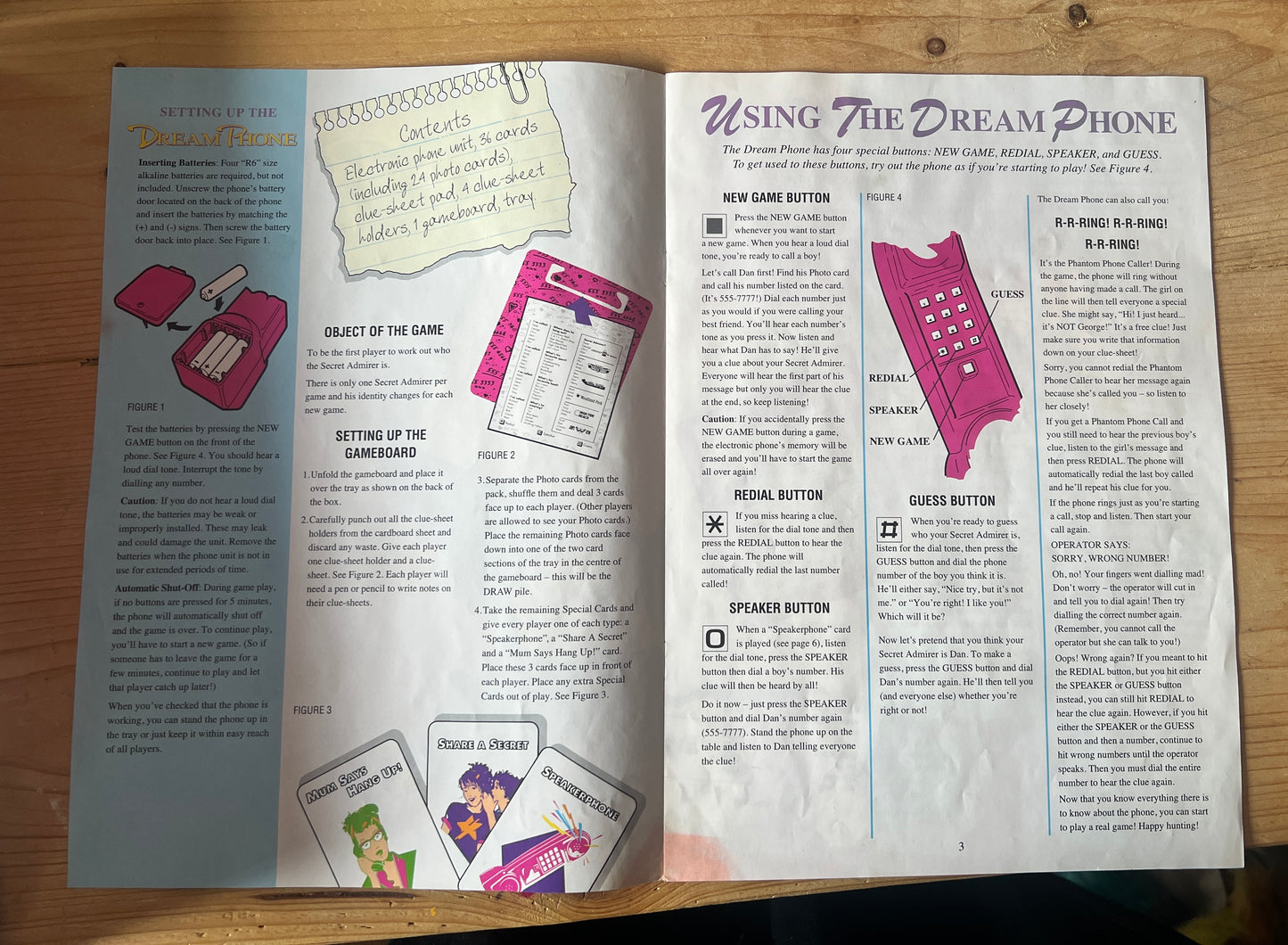 1992 Dream Phone board game - complete and working!