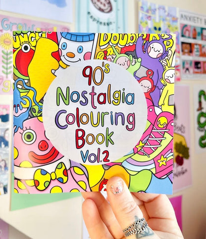 VOLUME 2 90's Nostalgia Colouring Book with free sticker sheet!