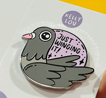 Just Winging It pin badge