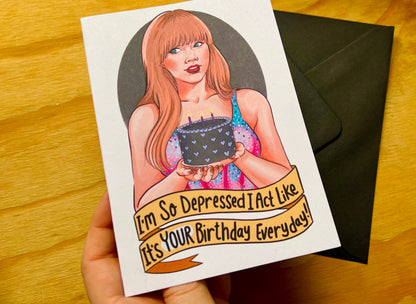 Taylor Swift The Tortured Poets Department themed Birthday card