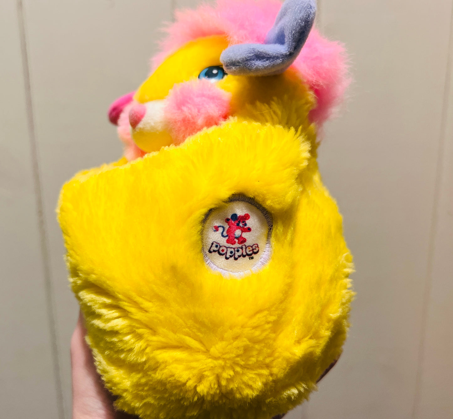 Vintage 1980s mini yellow Popples plush