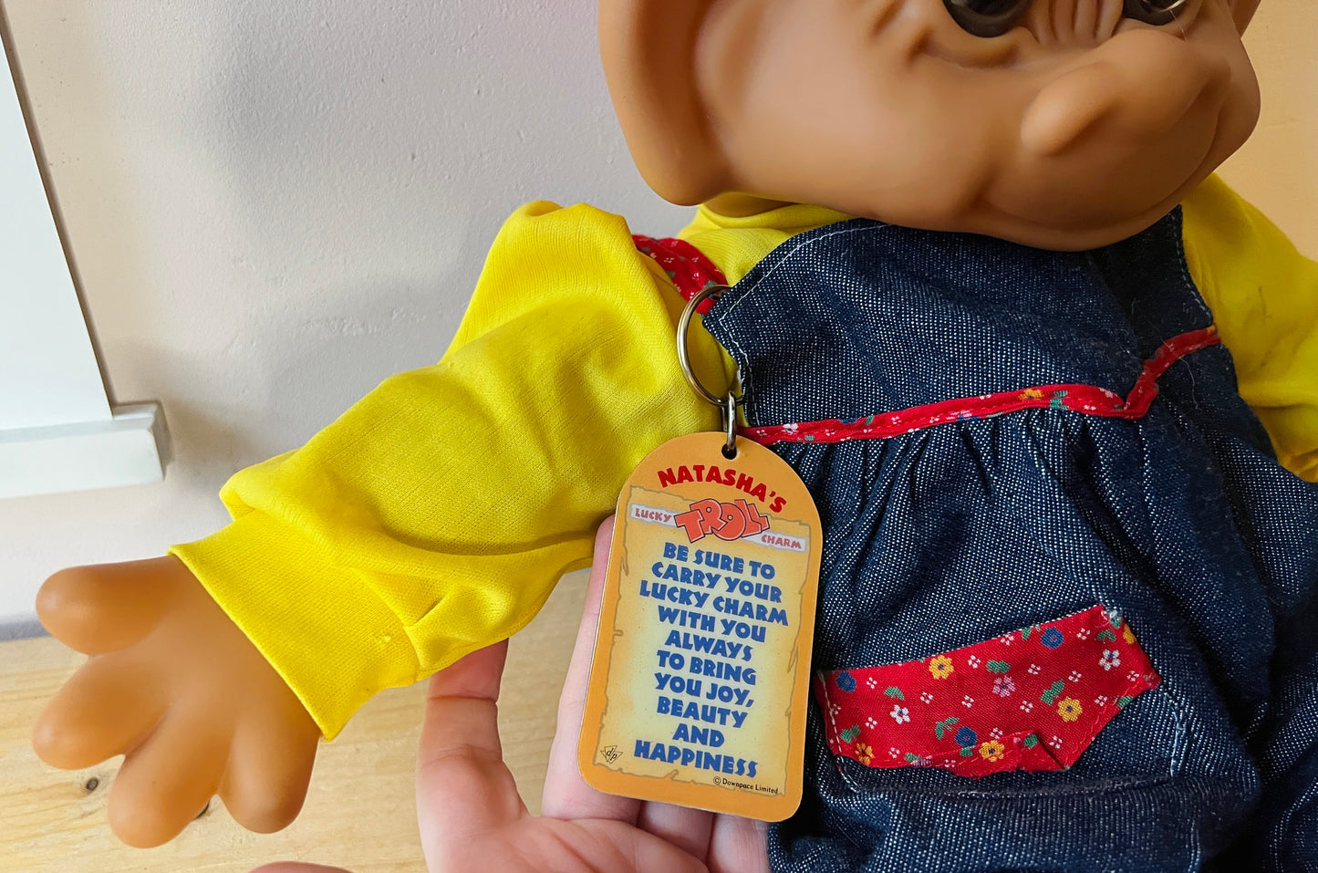 1987 Uneeda large Troll with rare personal tag