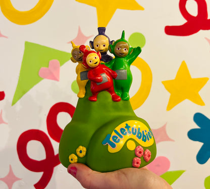 1996 Teletubbies money box with packaging (missing stopper)