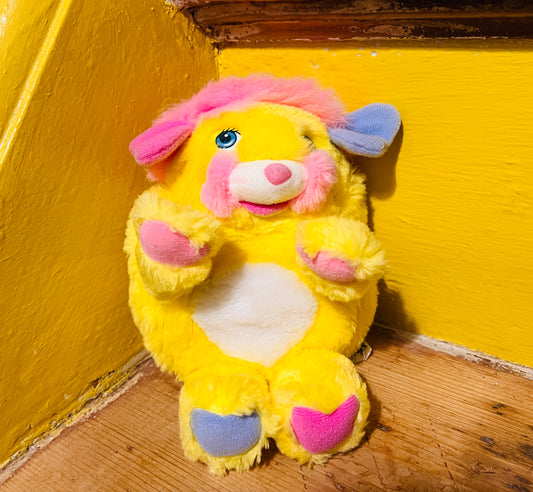 Vintage 1980s mini yellow Popples plush