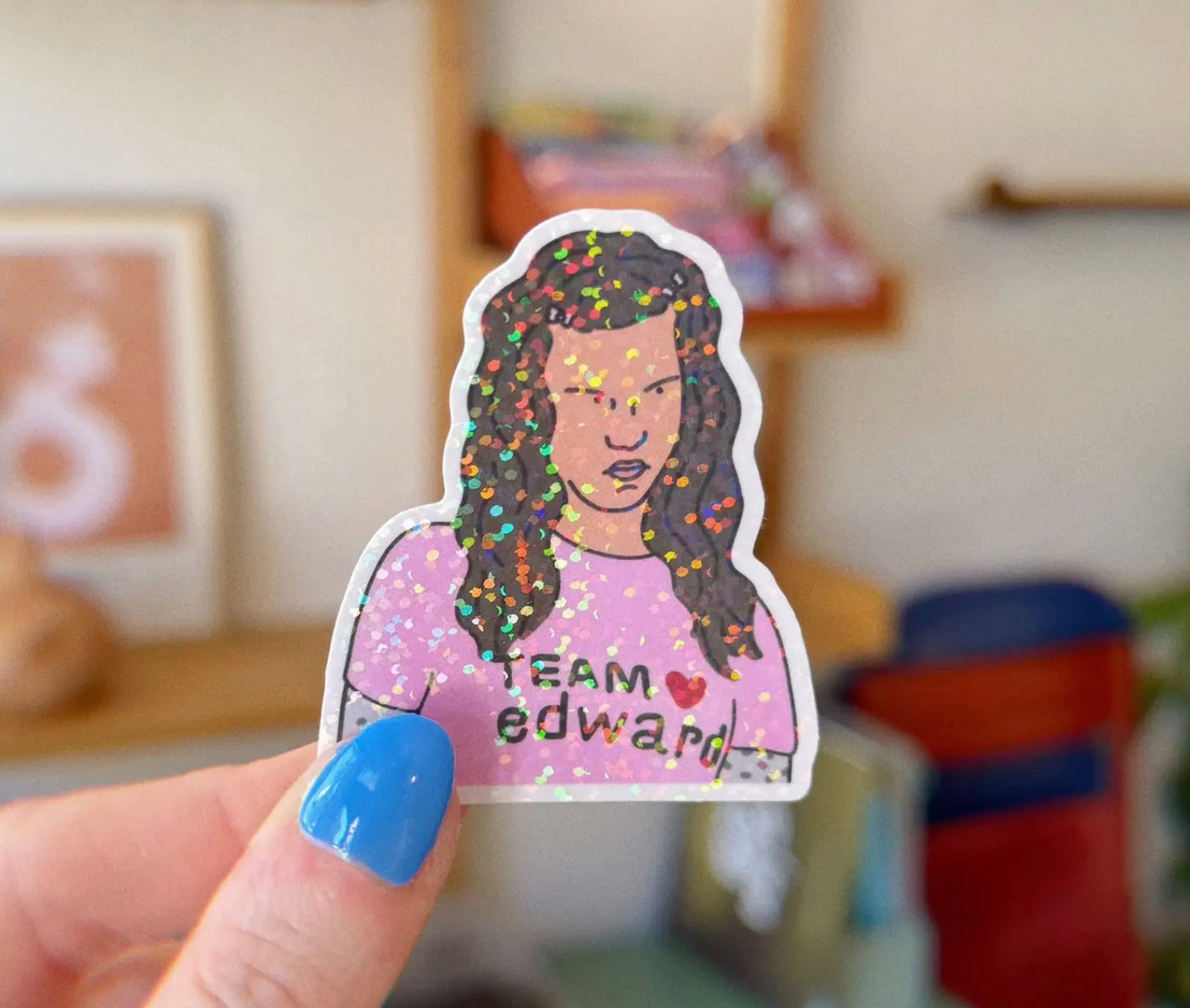 Team Edward vampire vinyl sparkly sticker