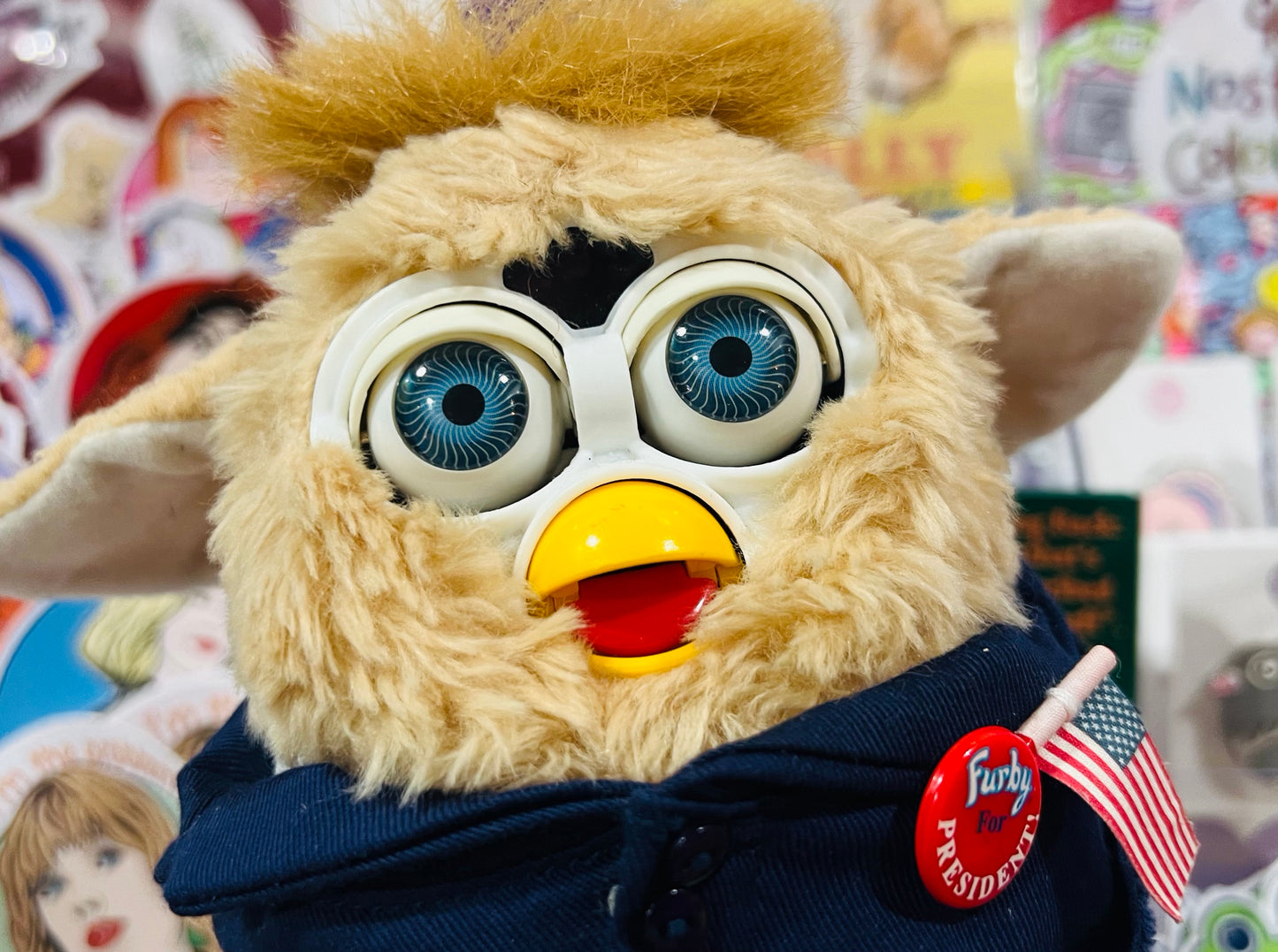 Vintage 2000 President Furby - Working with voice and tag! No eyelashes