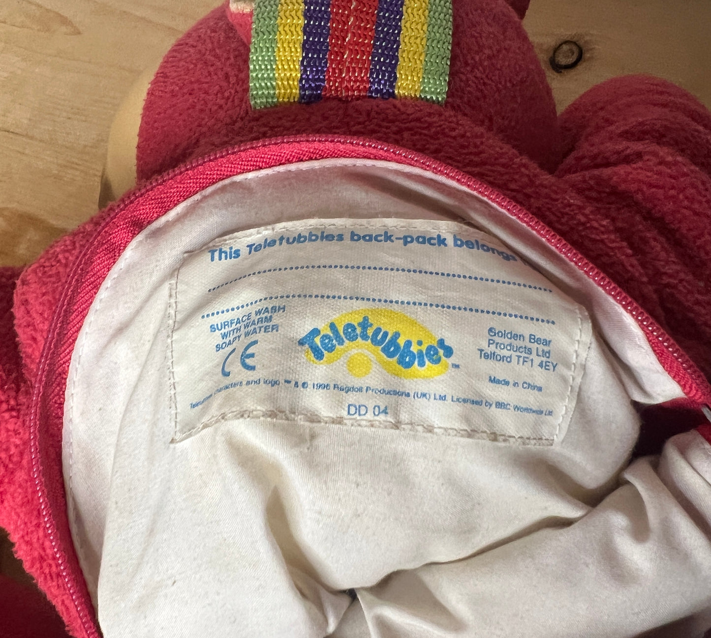 1996 Original Teletubby Po backpack