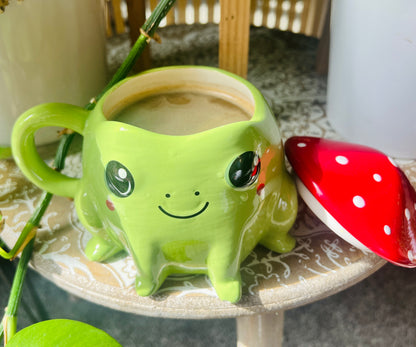 Frog Mug with Mushroom Lid