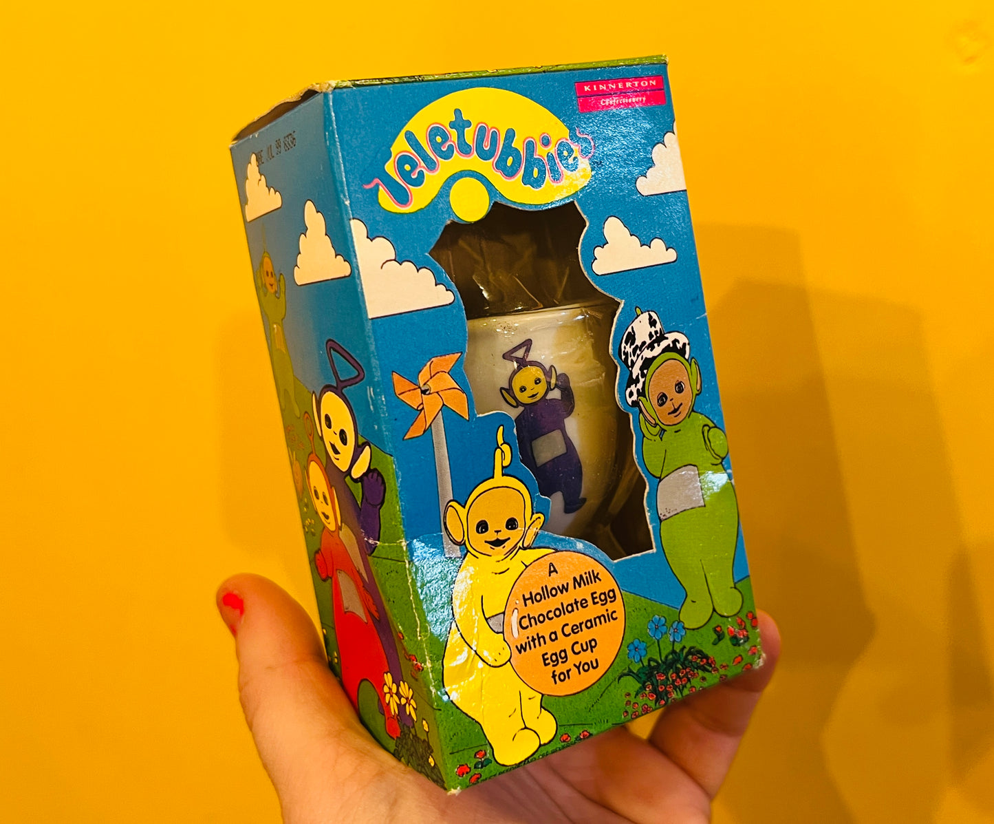 1999 Tinkywinky Teletubby Easter egg boxed egg cup