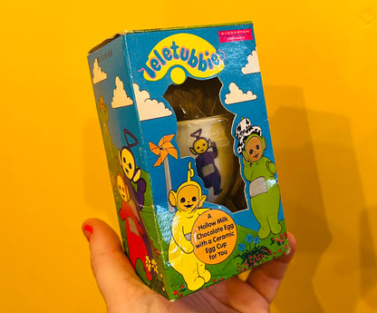 1999 Tinkywinky Teletubby Easter egg boxed egg cup