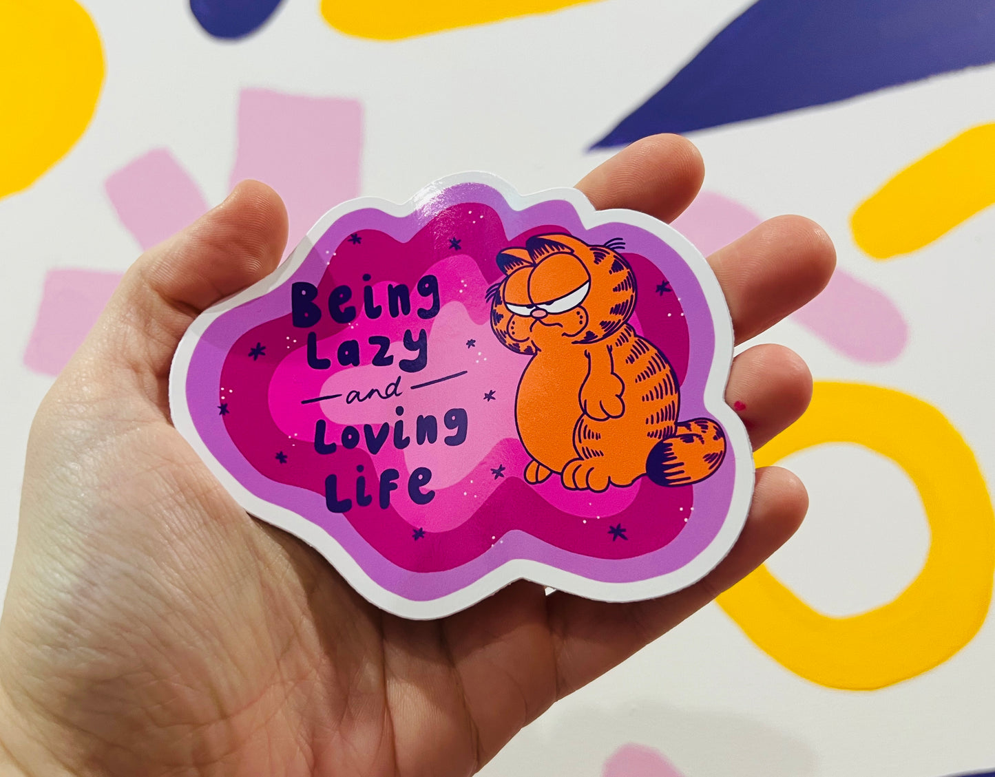 Garfield Being Lazy loving life vinyl sticker