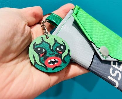 Hand painted Old Gregg inspired wooden 4cm keyring