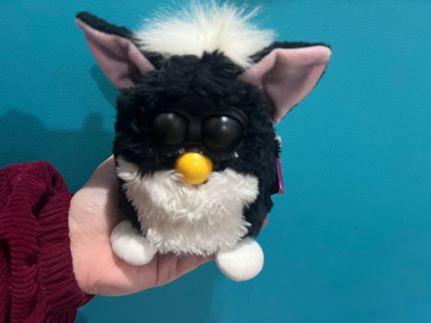 Vintage 1998 black & white Furby with packaging