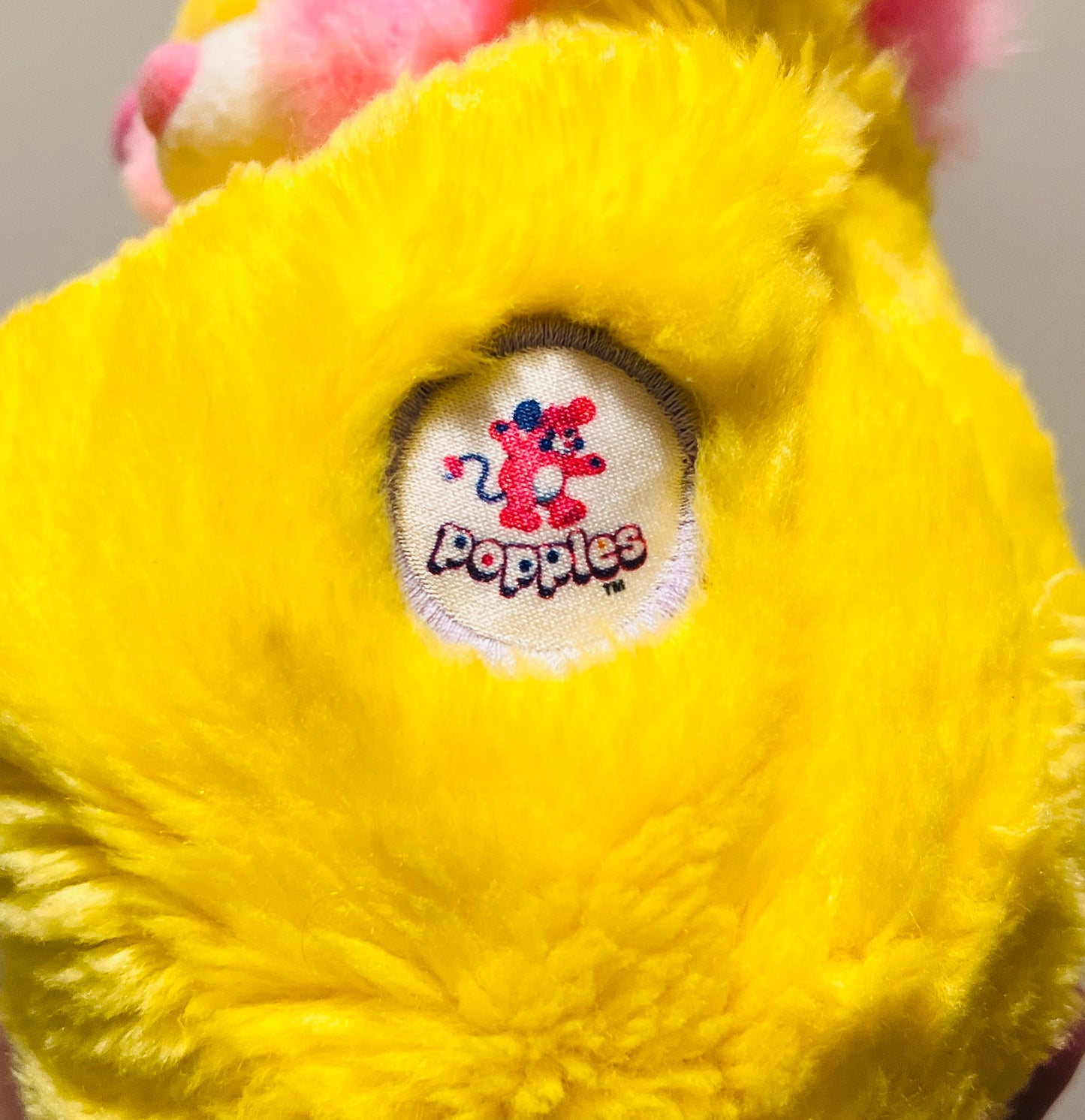 Vintage 1980s mini yellow Popples plush