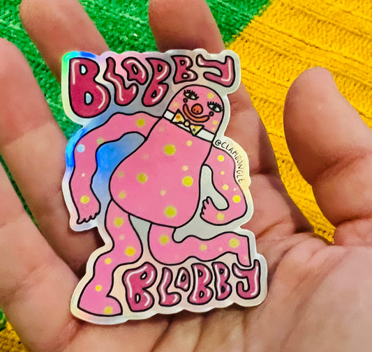Blobby Blobby silver sticker