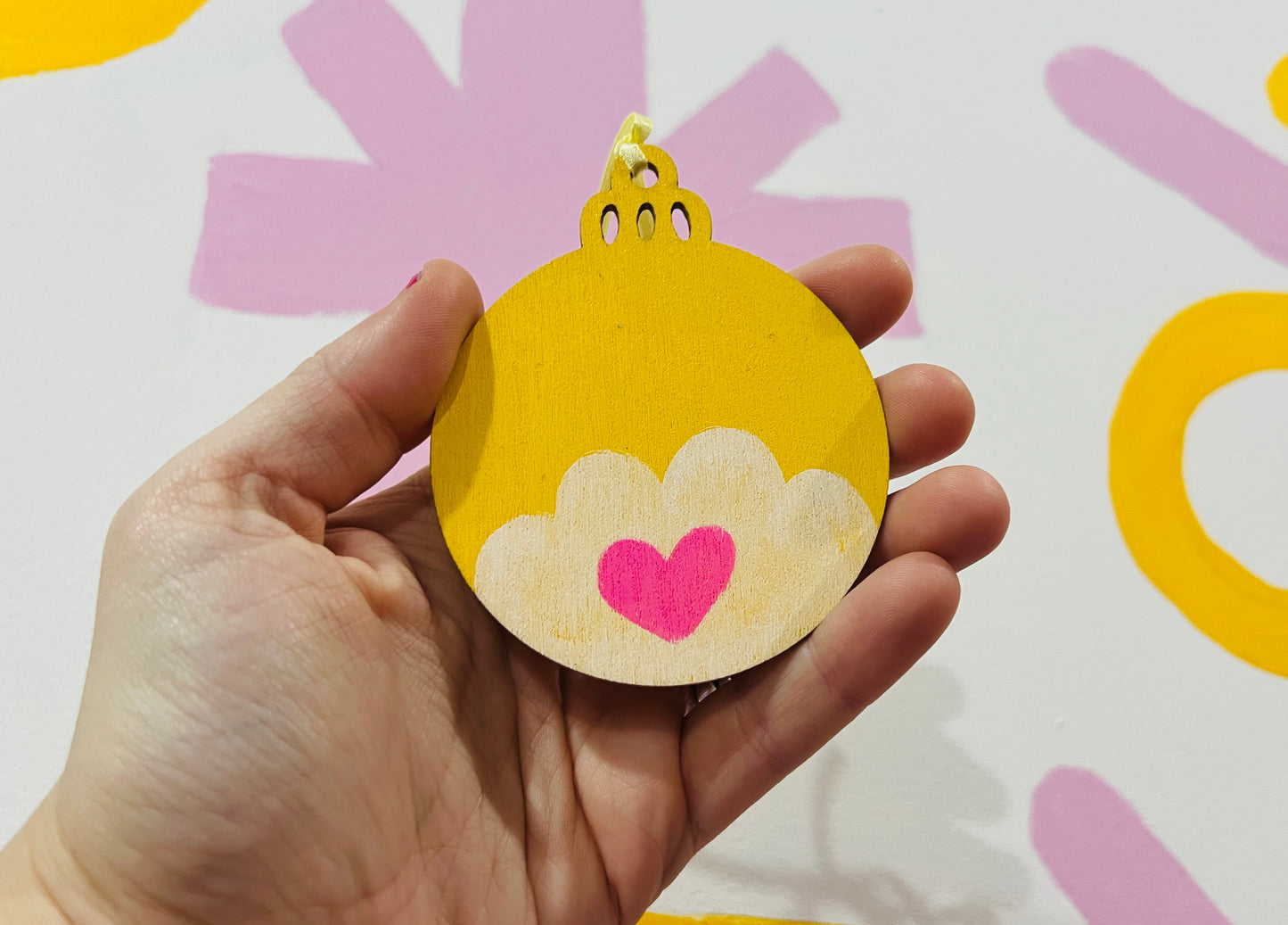 Care Bears inspired wooden bauble