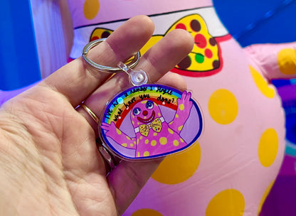 Mr Blobby sassy acrylic keyring