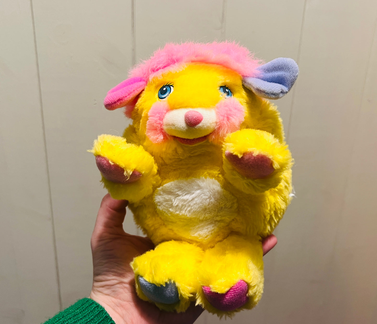 Vintage 1980s mini yellow Popples plush