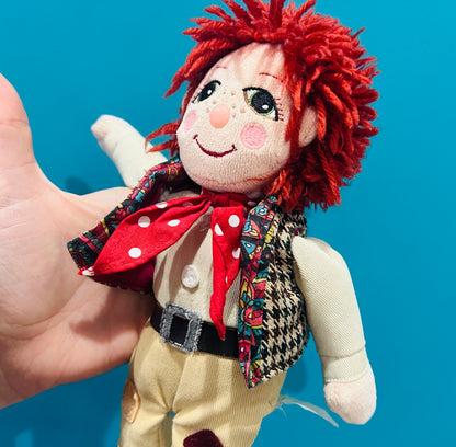 Jim from Rosie & Jim plush beanie rag doll