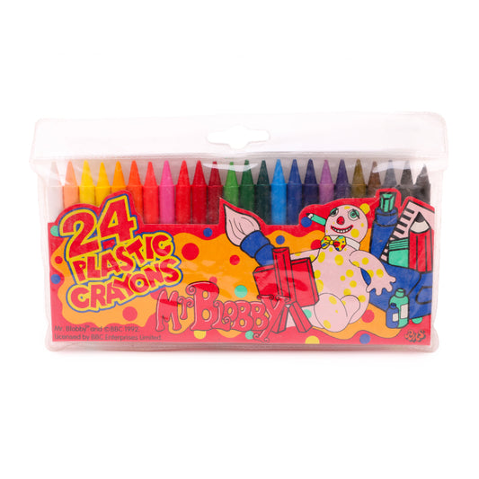 Official Mr Blobby 1992 pack of 24 crayon set