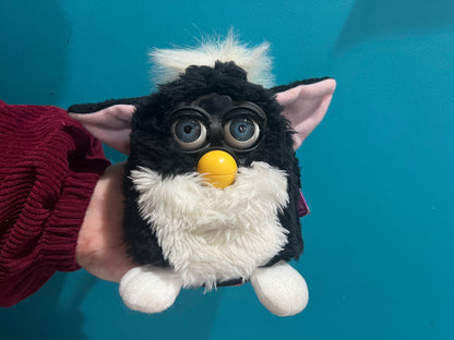 Vintage 1998 black & white Furby with packaging