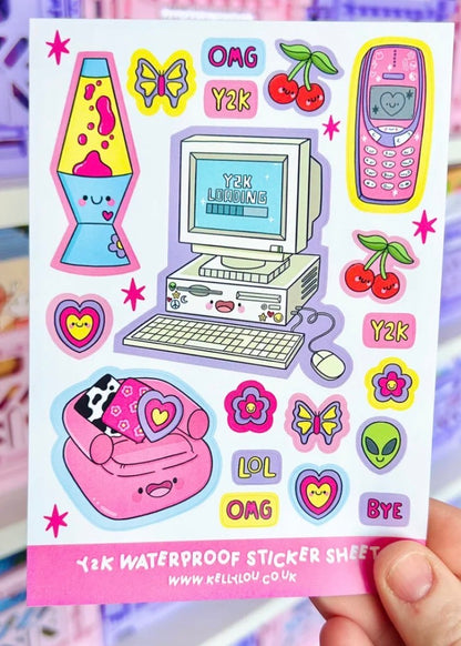 Y2K Nostalgia Inspired A6 Vinyl Sticker Sheet