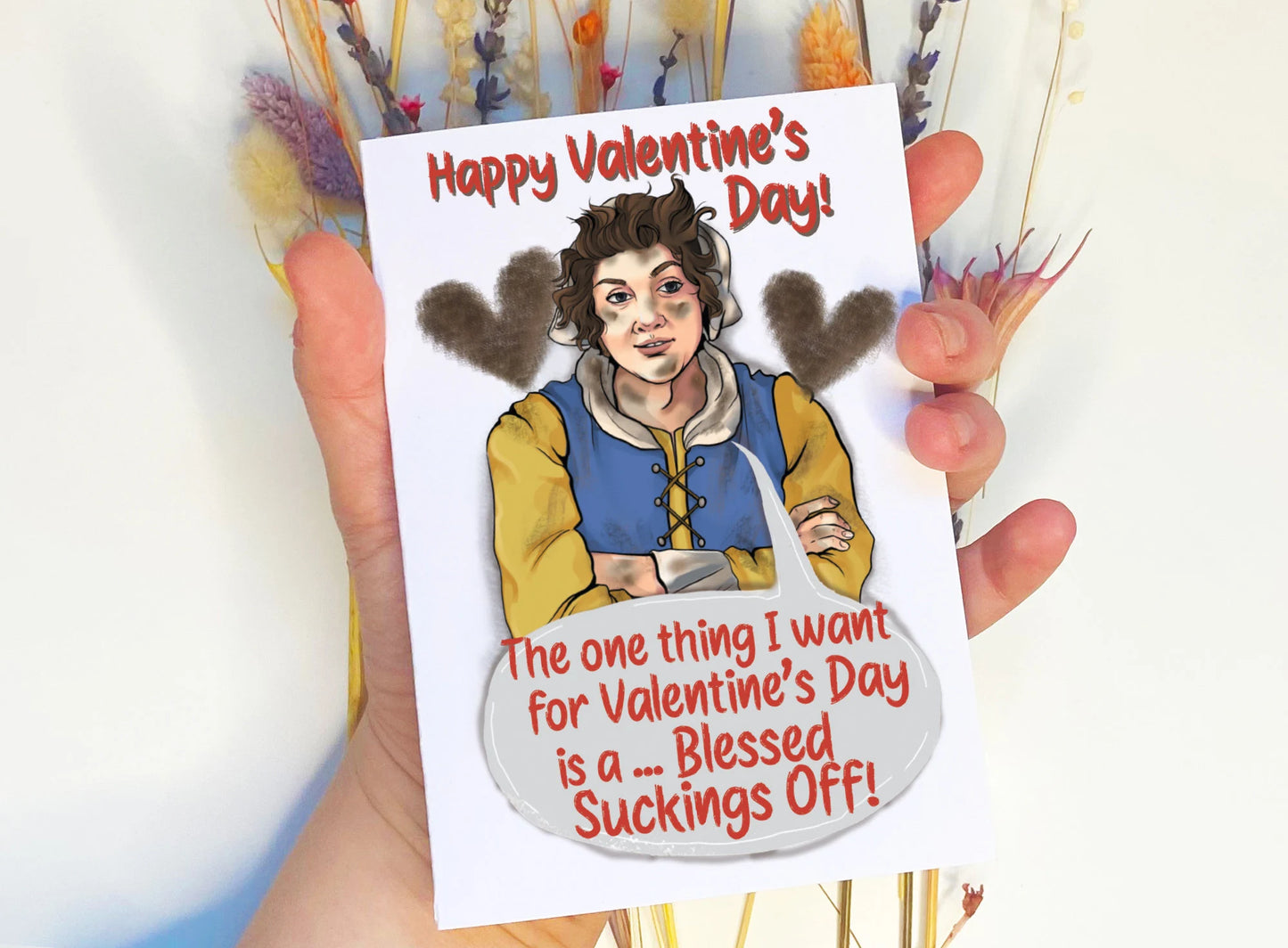 Happy Valentine’s Day - Sucked Off Mary from TV Show Ghosts inspired Card