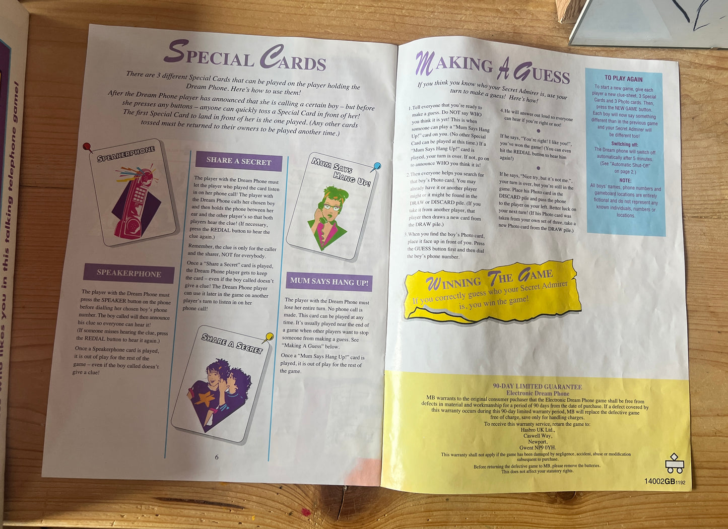 1992 Dream Phone board game - complete and working!