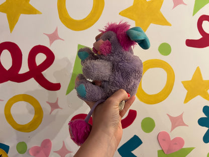 Vintage 7" 1980s mini purple and pink Popples plush