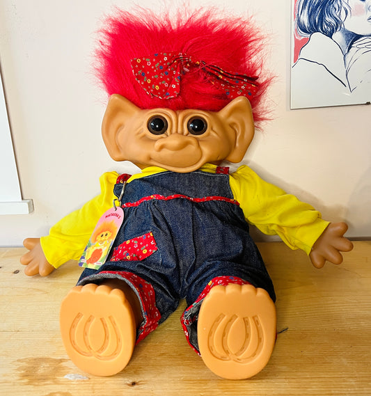 1987 Uneeda large Troll with rare personal tag