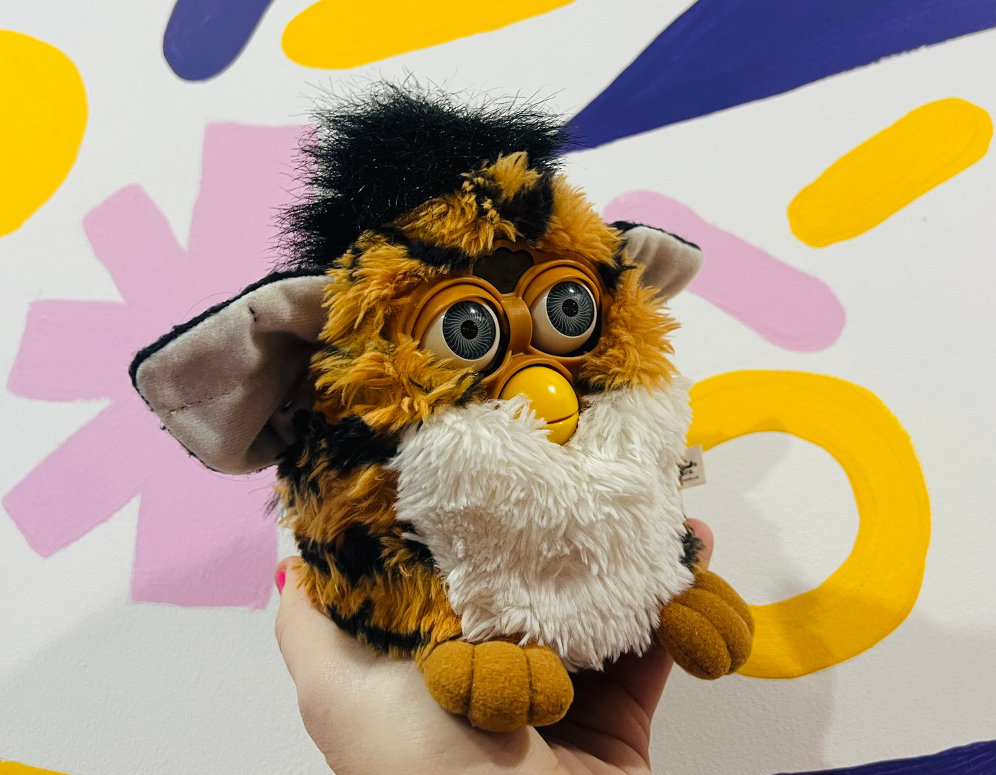 Vintage 1998 tiger print Furby - moves but is voiceless