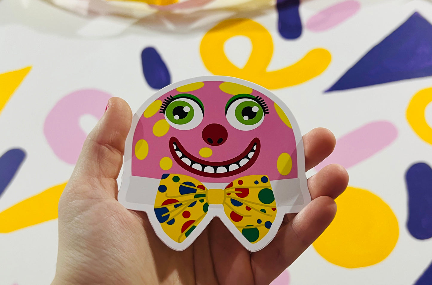 Mr Blobby head Vinyl Sticker