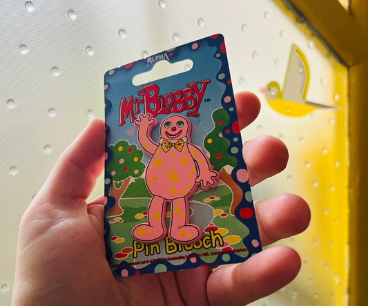 Official Mr Blobby 1992 Waving Pin Brooch