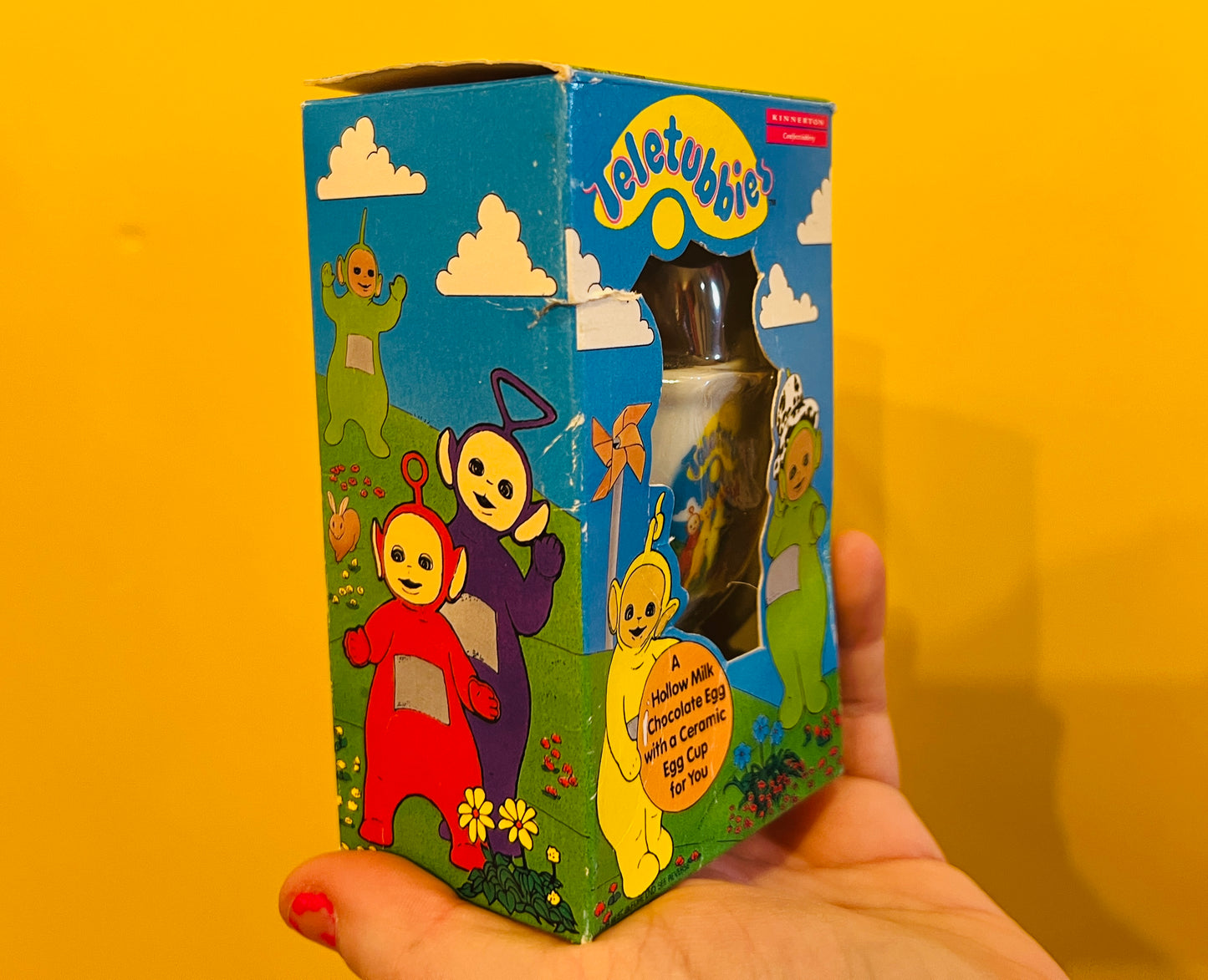 1999 group Teletubby Easter egg boxed egg cup