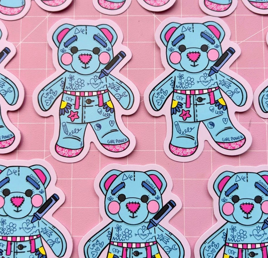 Doodle Bear Vinyl Sticker