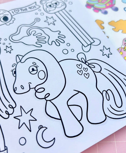 VOLUME 2 90's Nostalgia Colouring Book with free sticker sheet!