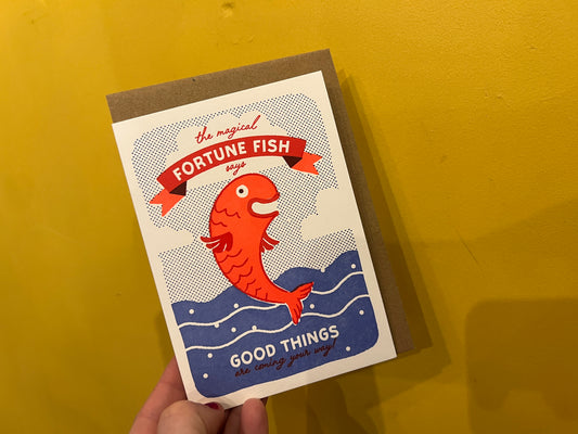 The Magical Fortune Fish good luck Card