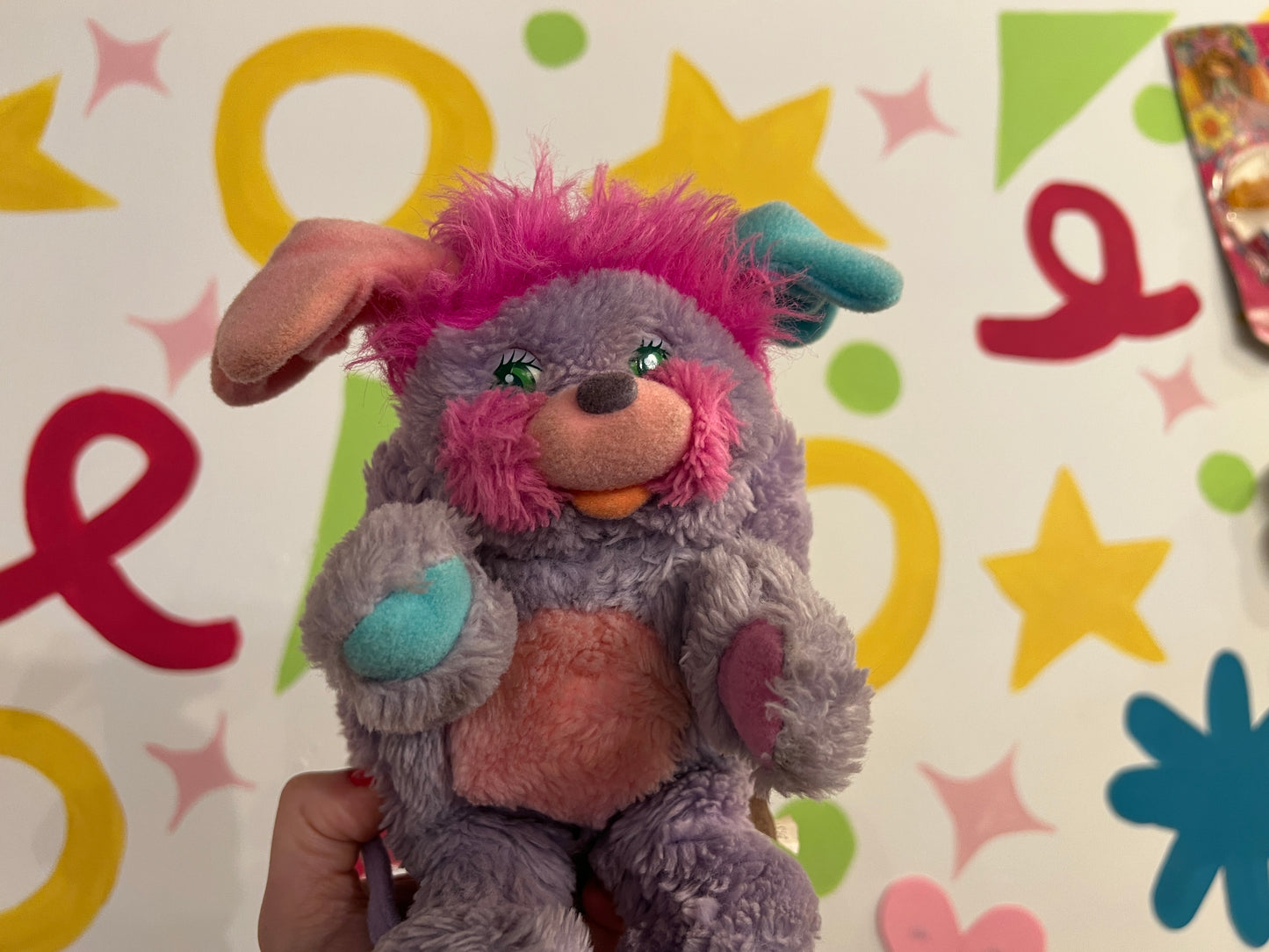 Vintage 7" 1980s mini purple and pink Popples plush