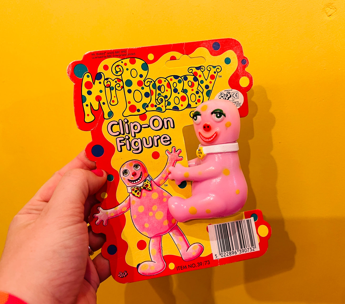 Official 1992 Mr Blobby Clip On Figure