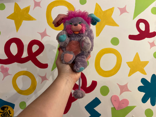 Vintage 7" 1980s mini purple and pink Popples plush