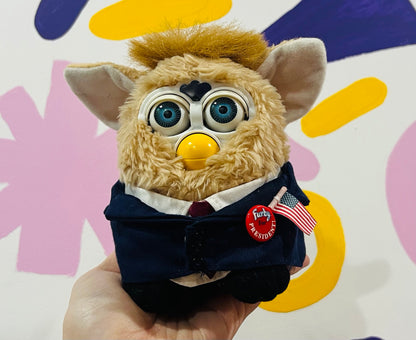 Vintage 2000 President Furby - Working with voice and tag! No eyelashes