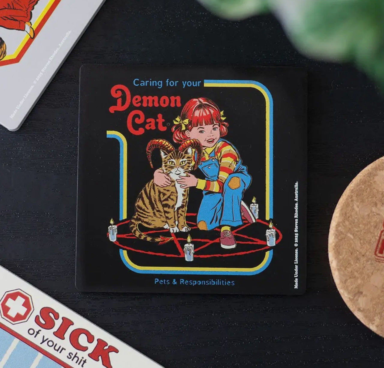 Demon Cat Coaster By Steven Rhodes