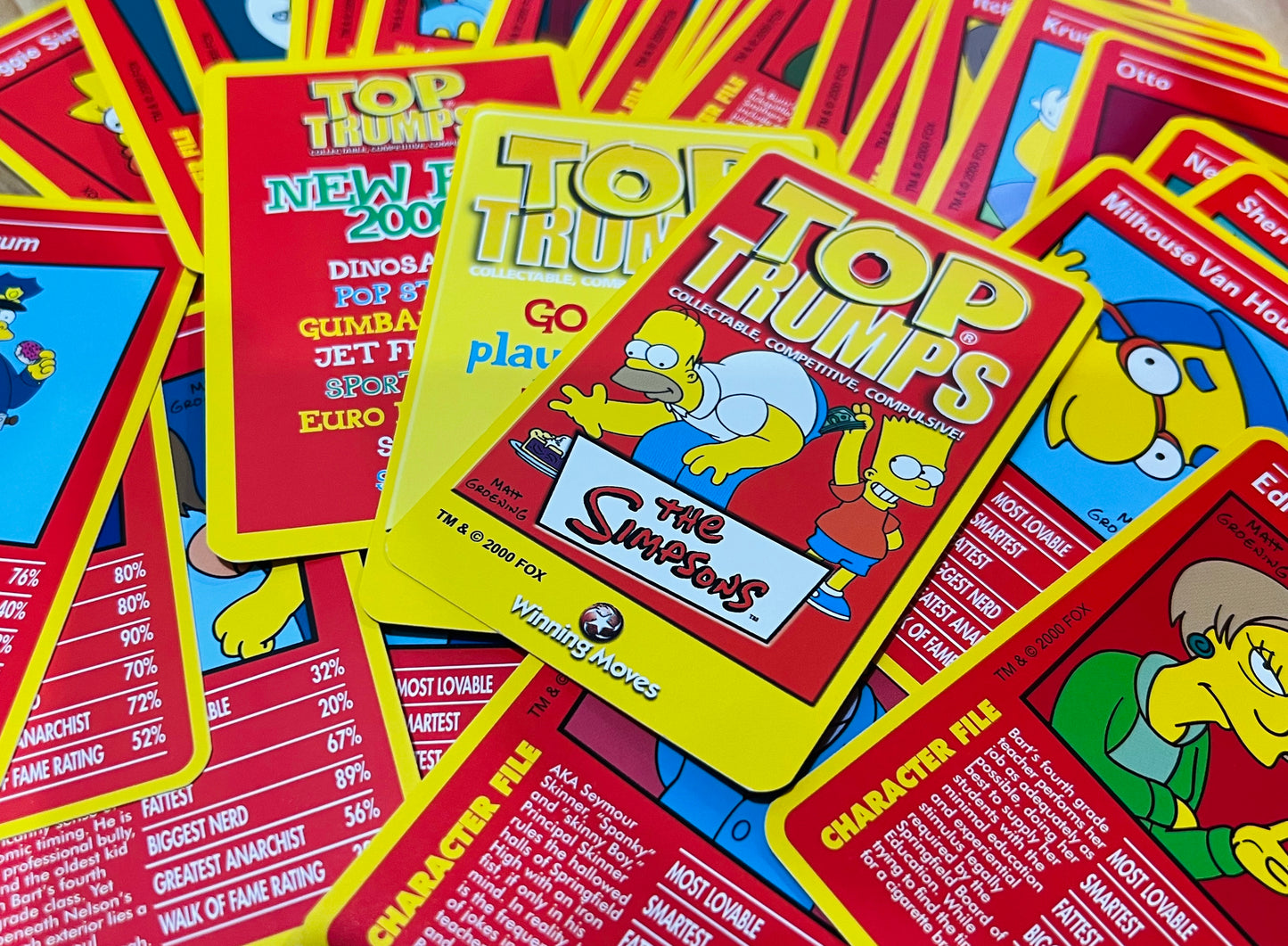 2000 Simpsons Top Trump cards - complete