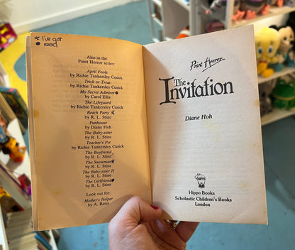 Point Horror The Invitation book