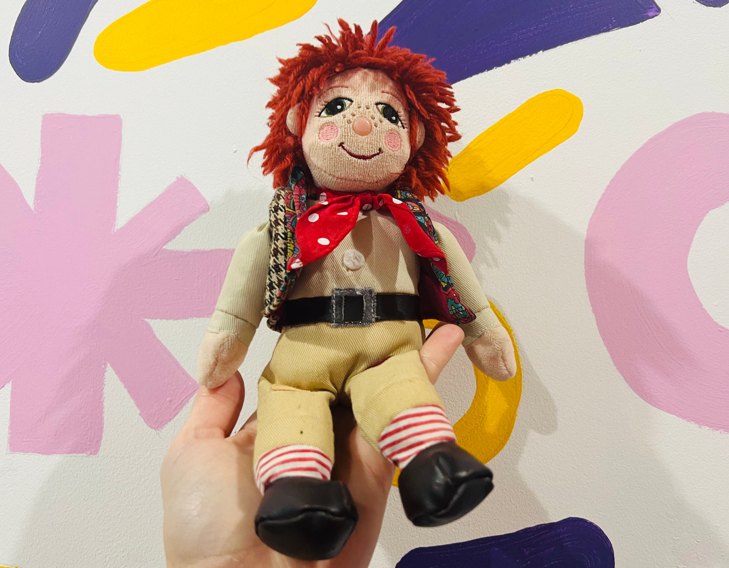 Jim from Rosie & Jim plush beanie rag doll