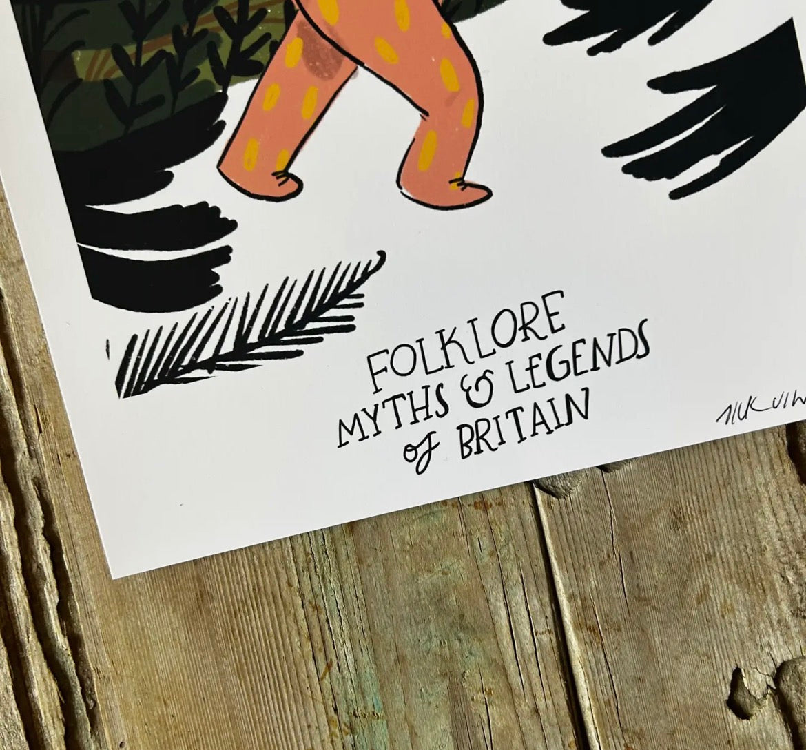 Folklore Myths & Legends Blobby inspired A4 Print