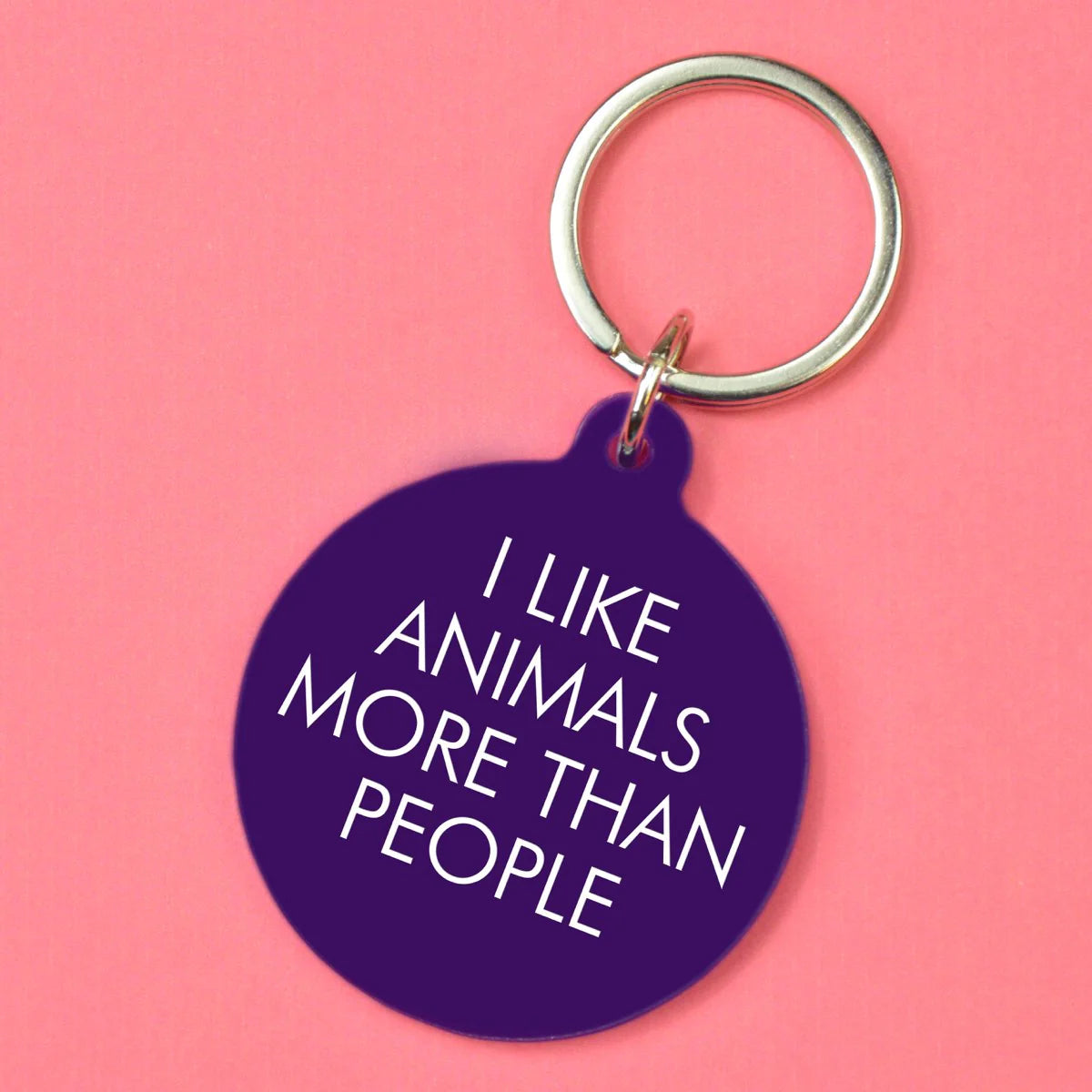 I Like Animals More Than People Keytag