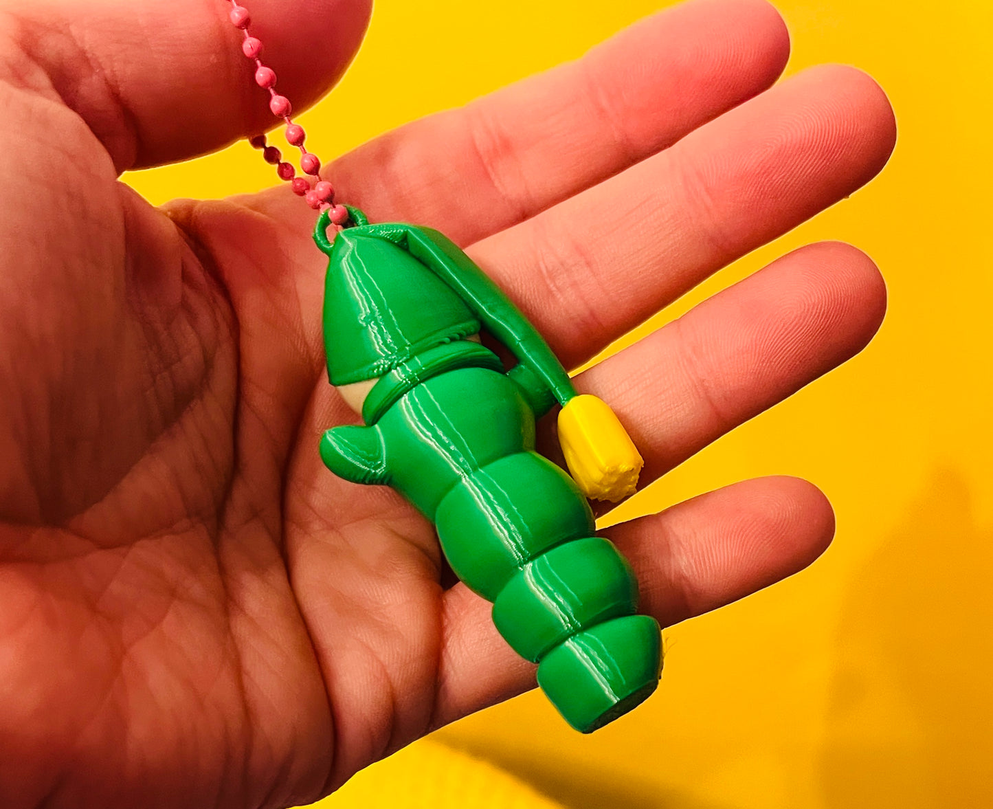 Glow Worm 3D printed Keyring